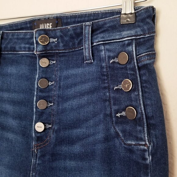 Paige Emmie Ankle High Rise Button Front Skinny Jeans in Model Denim 27 $249 - Picture 9 of 16